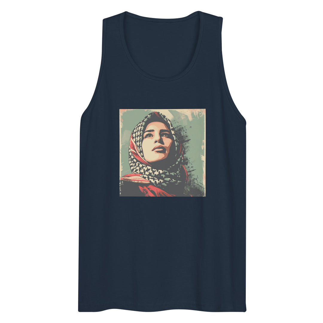 Men’s premium tank top - Palestine Hope, Mens Premium Tank Top Navy