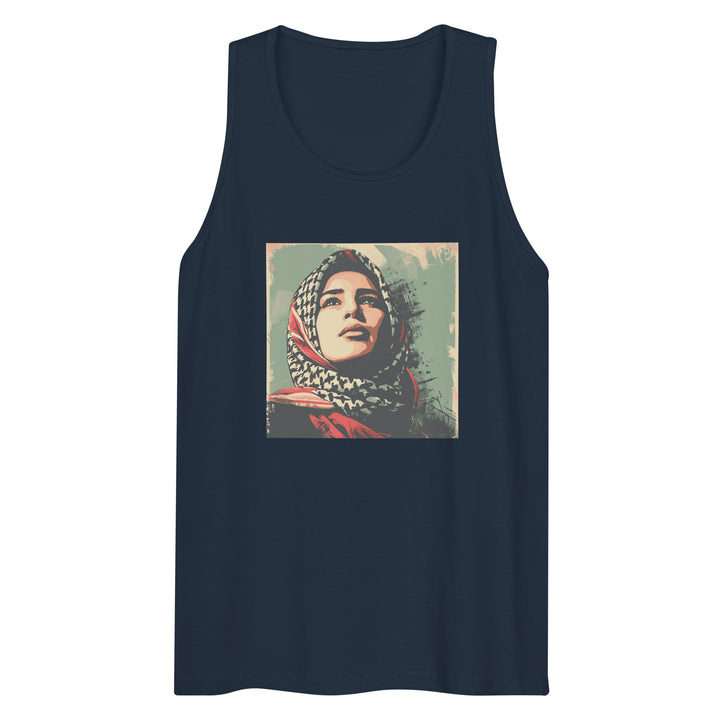 Men’s premium tank top - Palestine Hope, Mens Premium Tank Top Navy