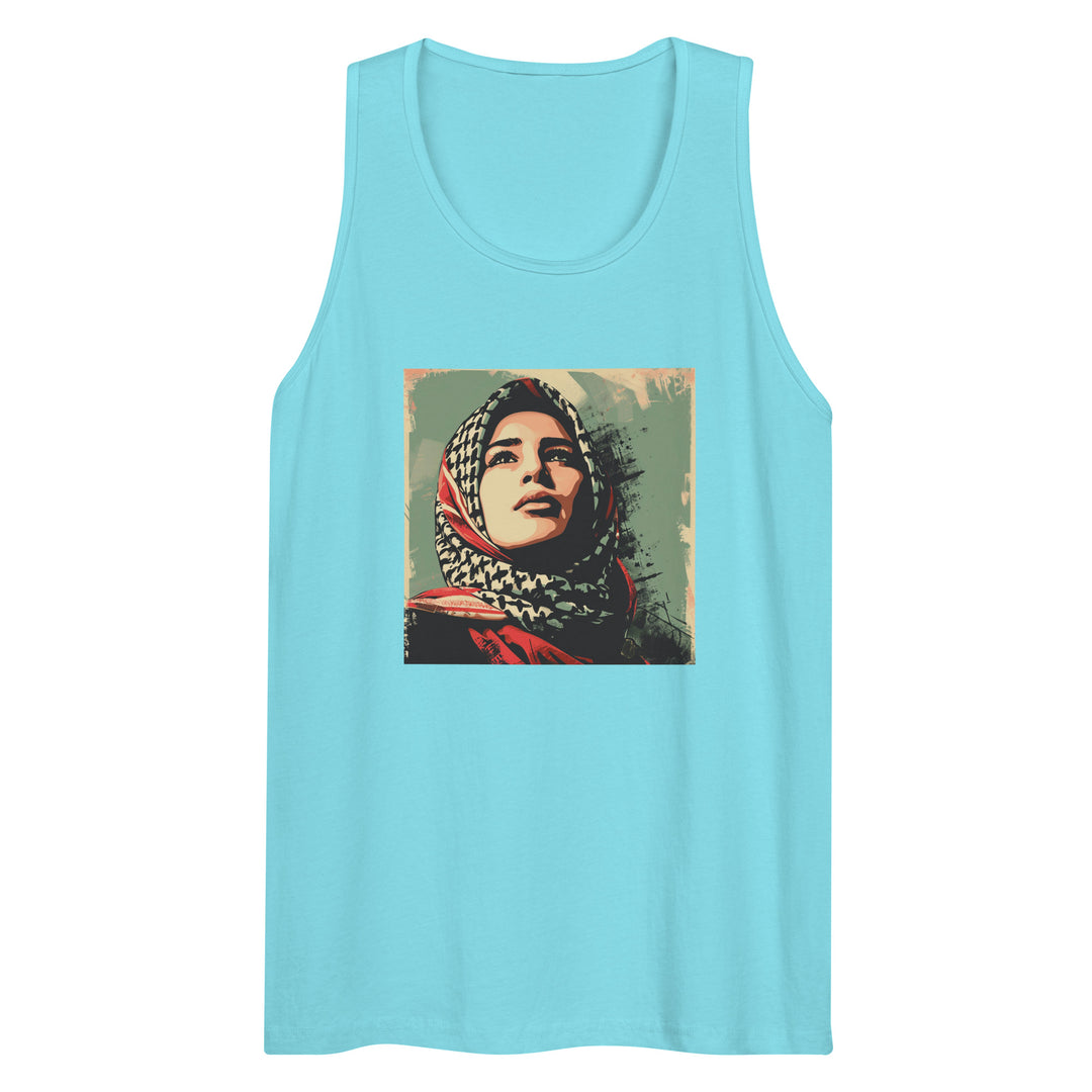 Men’s premium tank top - Palestine Hope, Mens Premium Tank Top Pacific Blue