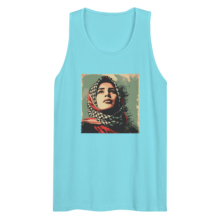 Men’s premium tank top - Palestine Hope, Mens Premium Tank Top Pacific Blue