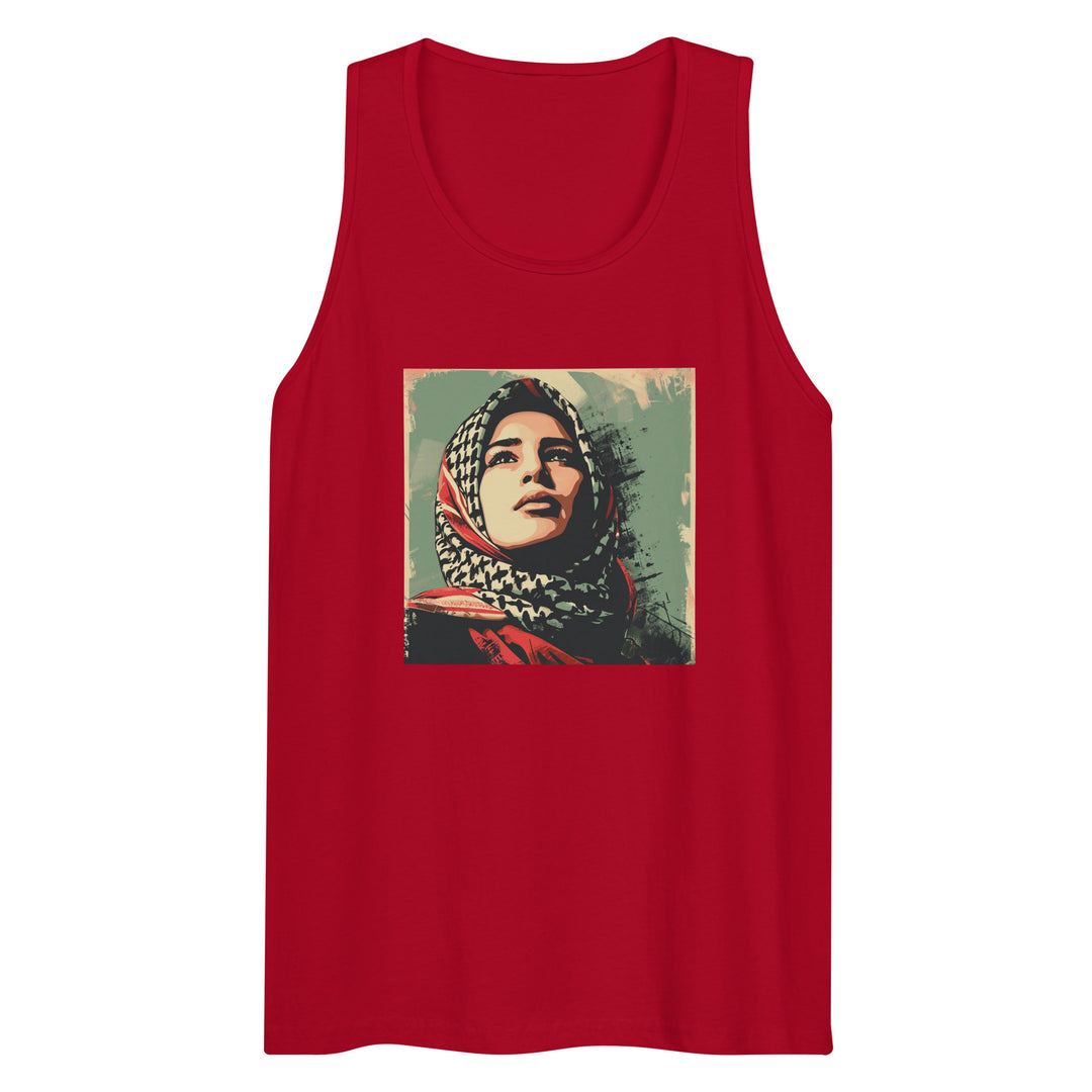 Men’s premium tank top - Palestine Hope, Mens Premium Tank Top Red