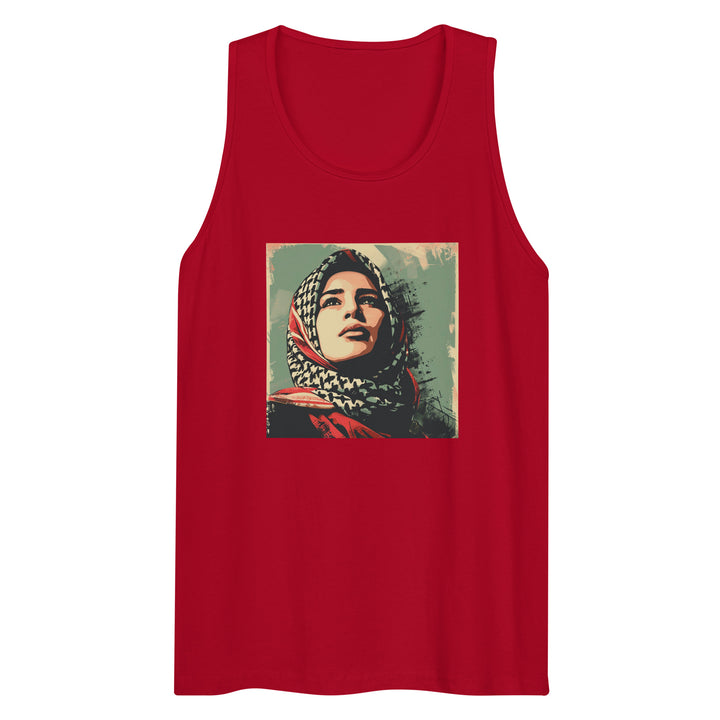 Men’s premium tank top - Palestine Hope, Mens Premium Tank Top Red