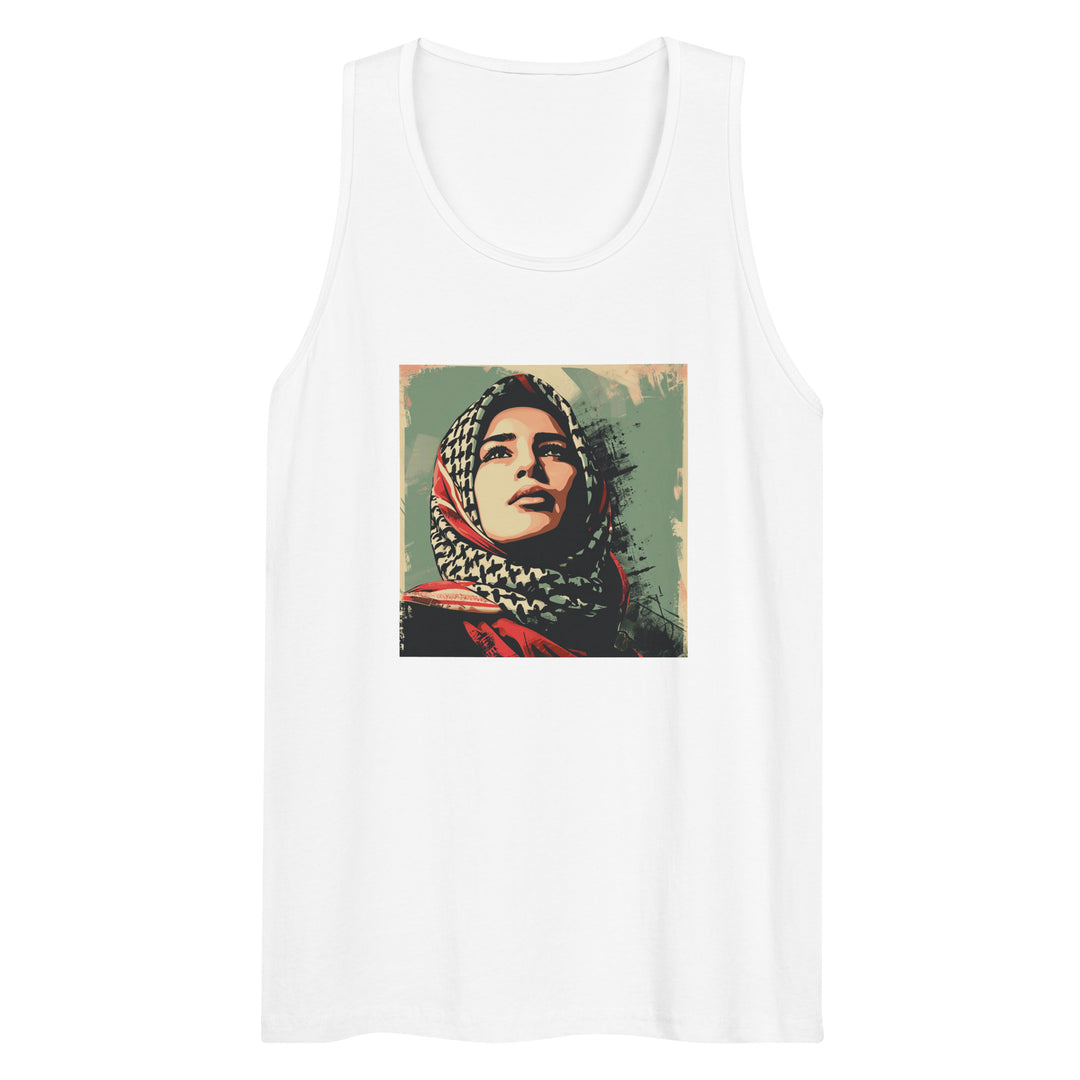 Men’s premium tank top - Palestine Hope, Mens Premium Tank Top White