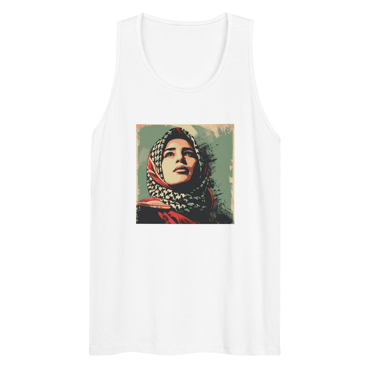 Men’s premium tank top - Palestine Hope, Mens Premium Tank Top White