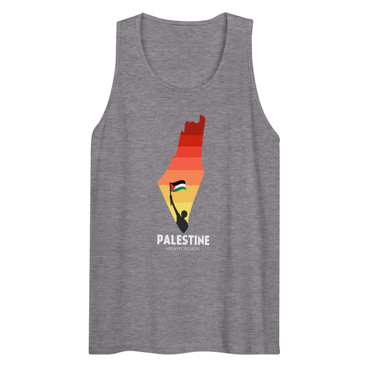 Men’s Premium Tank Top - Palestine Map, Mens Premium Tank Top Athletic Heather