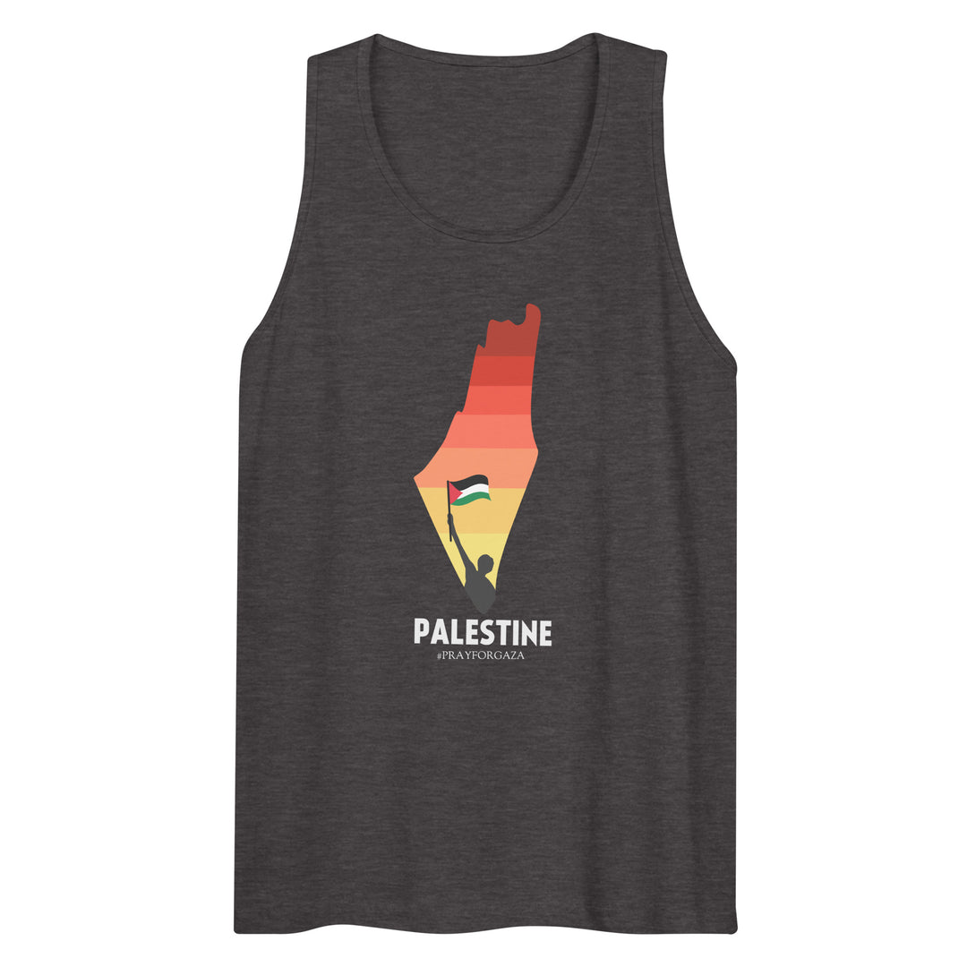 Men’s Premium Tank Top - Palestine Map, Mens Premium Tank Top Charcoal Heather