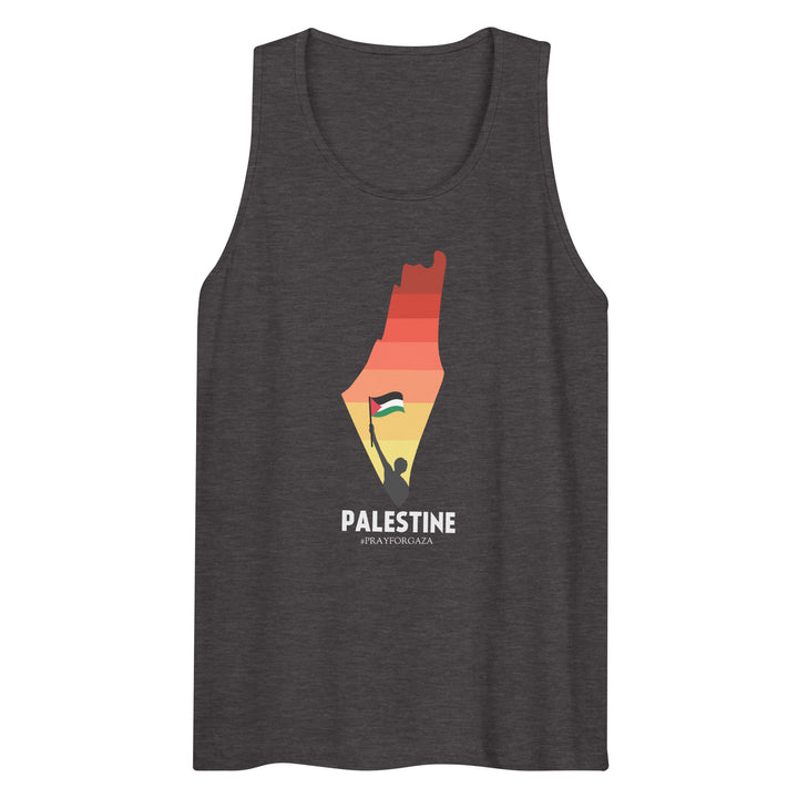 Men’s Premium Tank Top - Palestine Map, Mens Premium Tank Top Charcoal Heather
