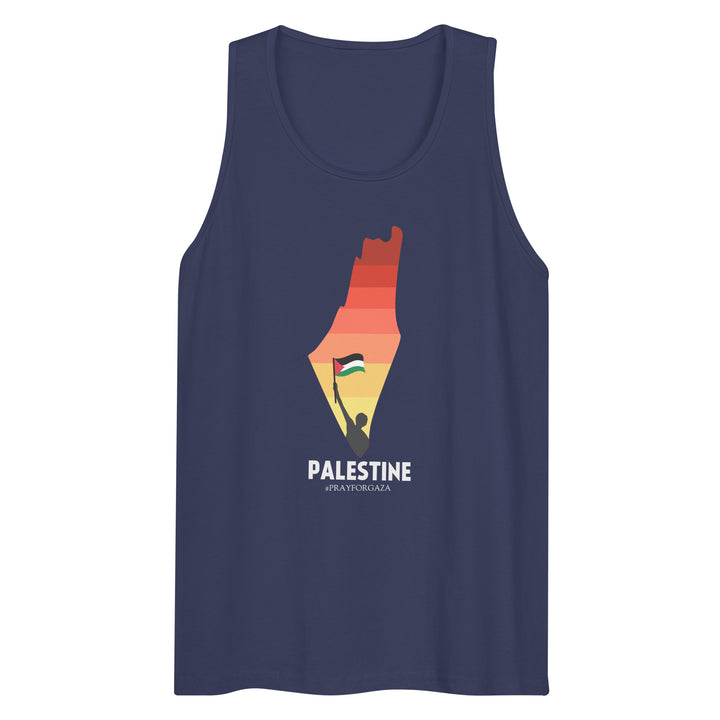 Men’s Premium Tank Top - Palestine Map, Mens Premium Tank Top Harbor Blue
