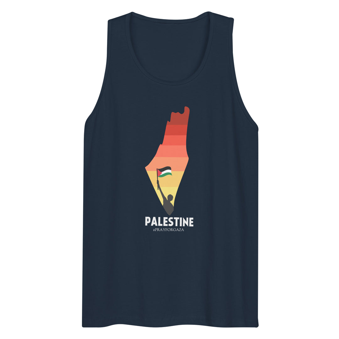 Men’s Premium Tank Top - Palestine Map, Mens Premium Tank Top Navy