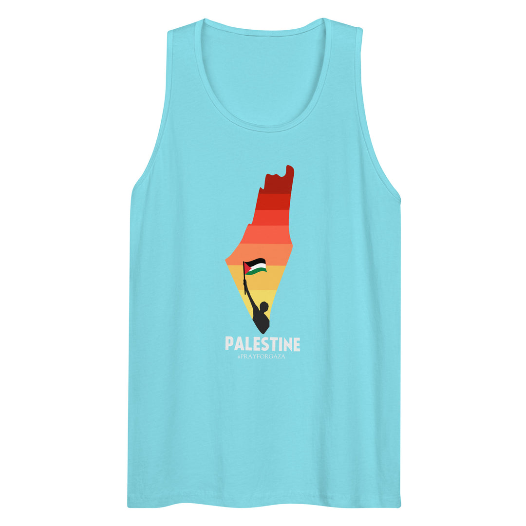 Men’s Premium Tank Top - Palestine Map, Mens Premium Tank Top Pacific Blue