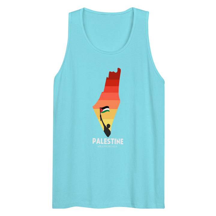 Men’s Premium Tank Top - Palestine Map, Mens Premium Tank Top Pacific Blue
