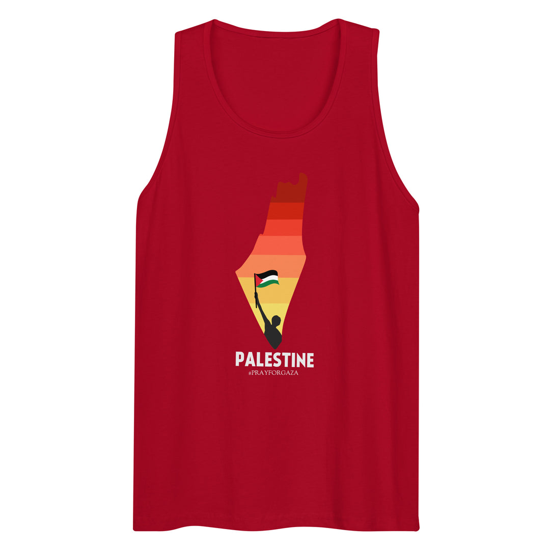 Men’s Premium Tank Top - Palestine Map, Mens Premium Tank Top Red