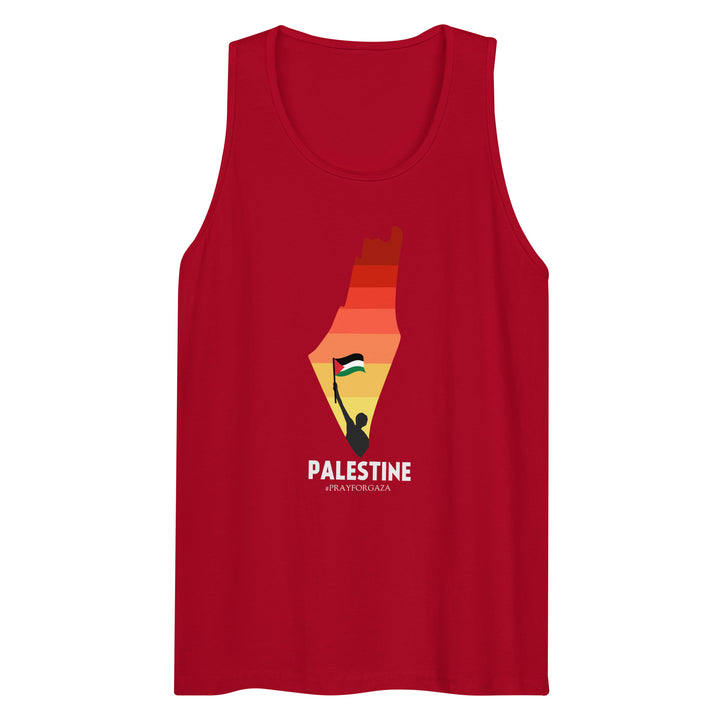 Men’s Premium Tank Top - Palestine Map, Mens Premium Tank Top Red