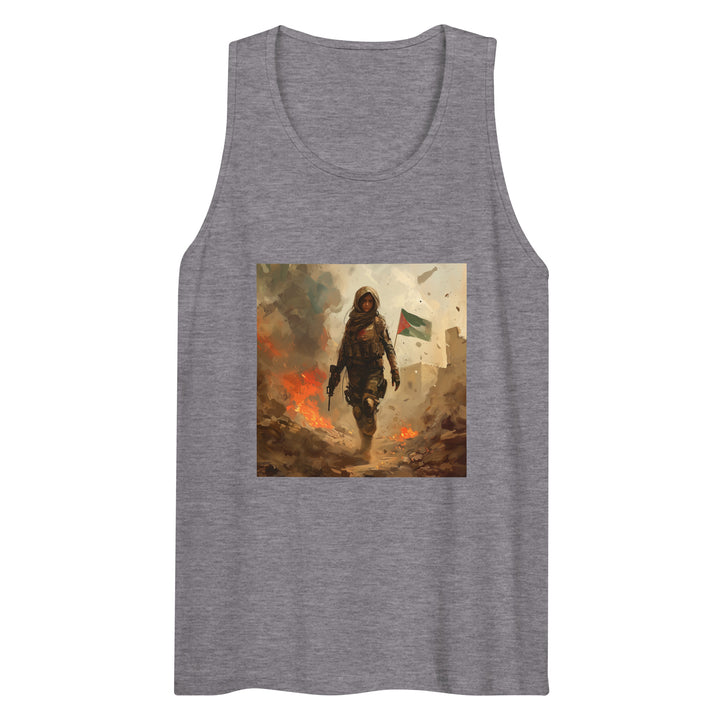Men’s Premium Tank Top - Palestine Resistance, Mens Premium Tank Top Athletic Heather