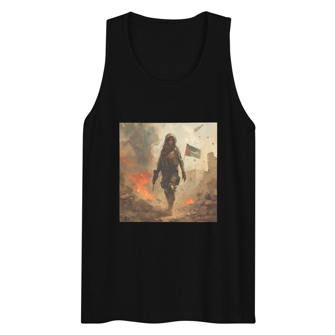 Men’s Premium Tank Top - Palestine Resistance, Mens Premium Tank Top Black