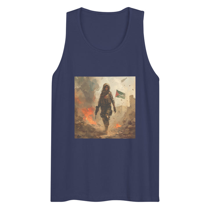 Men’s Premium Tank Top - Palestine Resistance, Mens Premium Tank Top Harbor Blue