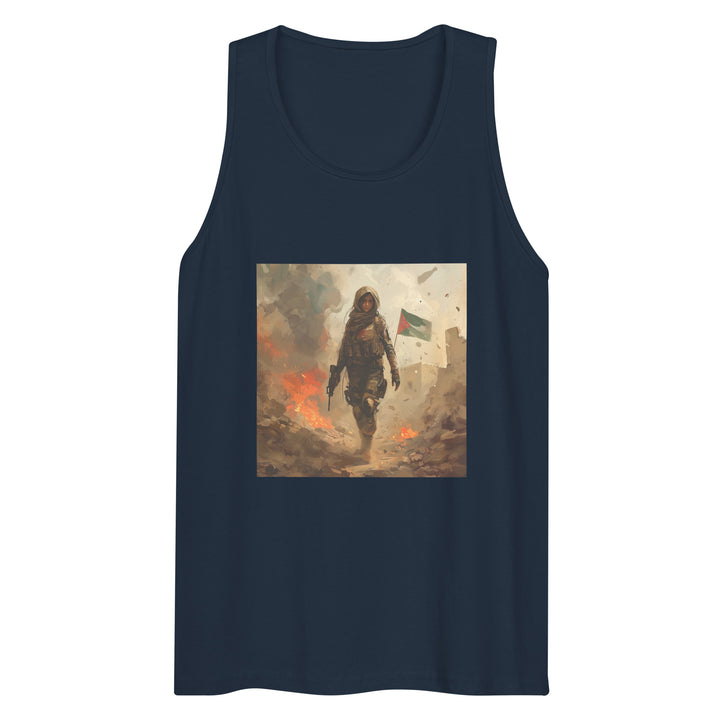 Men’s Premium Tank Top - Palestine Resistance, Mens Premium Tank Top Navy