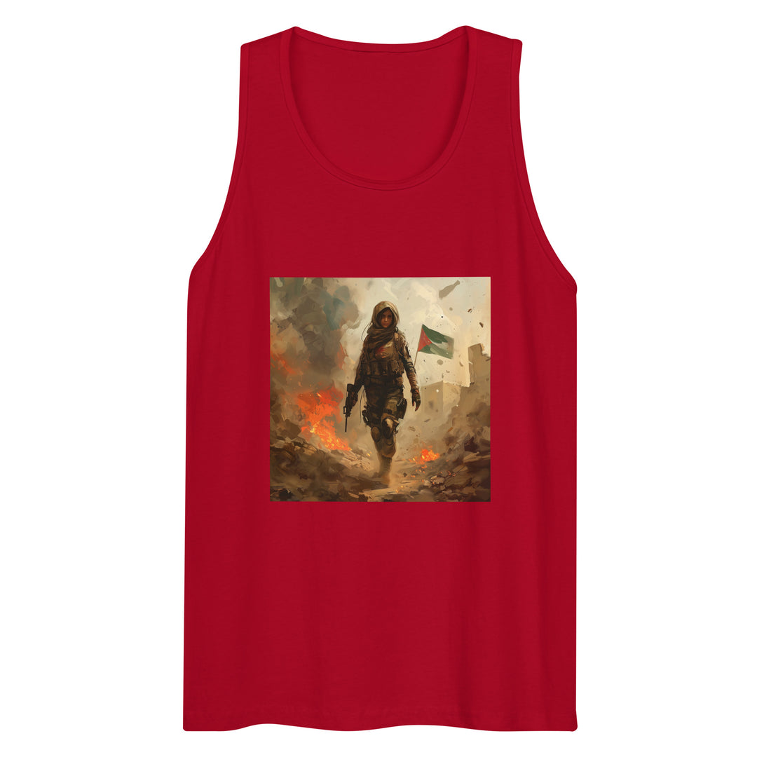Men’s Premium Tank Top - Palestine Resistance, Mens Premium Tank Top Red