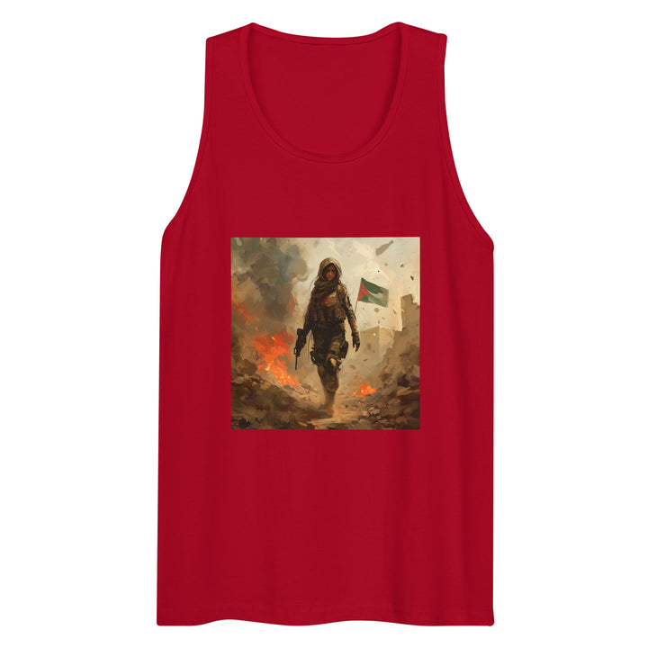 Men’s Premium Tank Top - Palestine Resistance, Mens Premium Tank Top Red