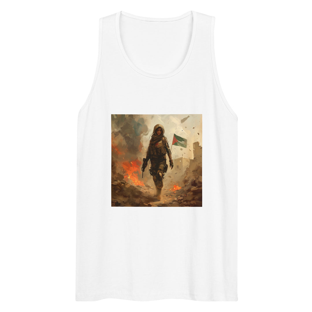 Men’s Premium Tank Top - Palestine Resistance, Mens Premium Tank Top White