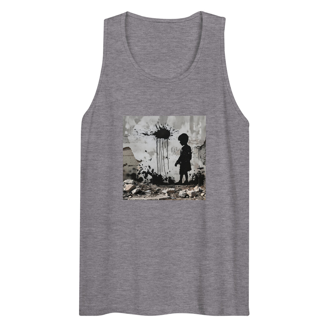 Men’s premium tank top - Palestine Wall, Mens Premium Tank Top Athletic Heather