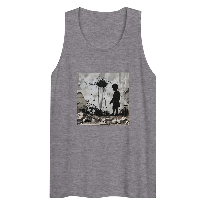 Men’s premium tank top - Palestine Wall, Mens Premium Tank Top Athletic Heather