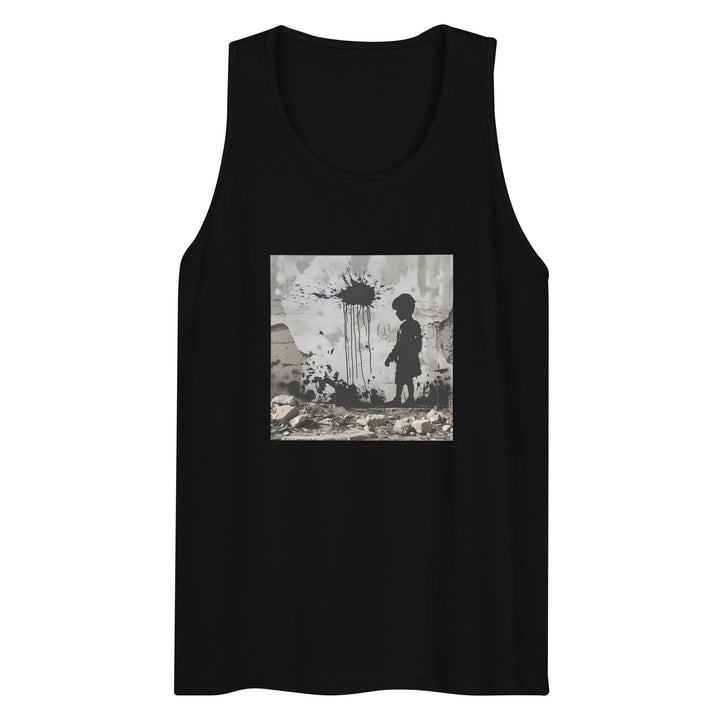 Men’s premium tank top - Palestine Wall, Mens Premium Tank Top Black