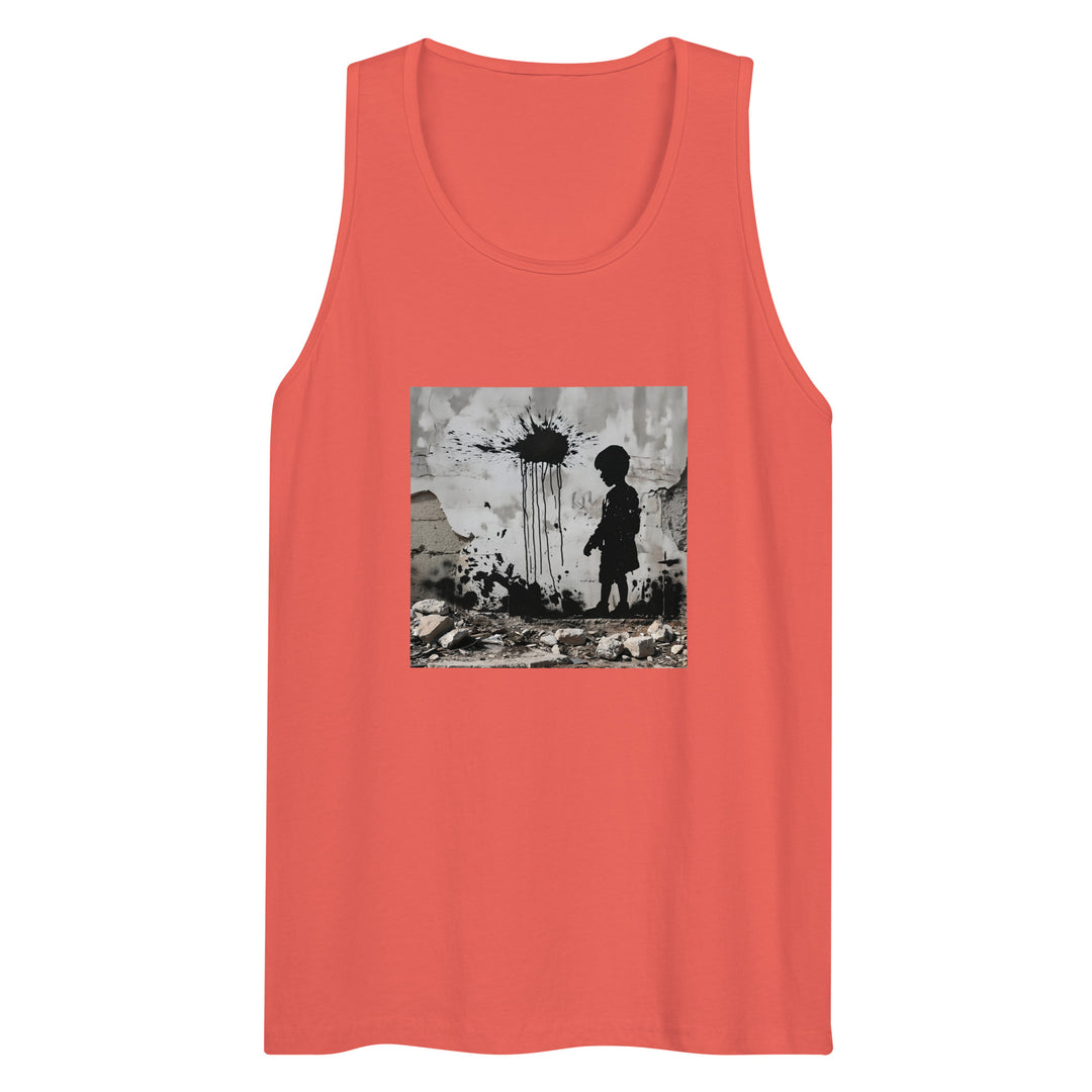 Men’s premium tank top - Palestine Wall, Mens Premium Tank Top Coral