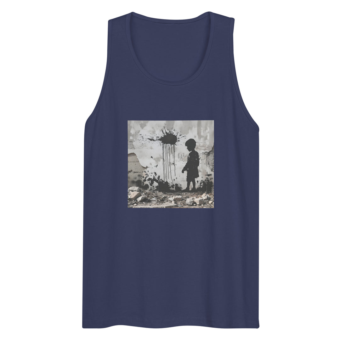 Men’s premium tank top - Palestine Wall, Mens Premium Tank Top Harbor Blue
