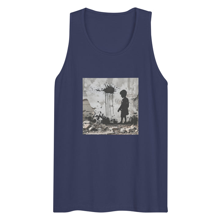 Men’s premium tank top - Palestine Wall, Mens Premium Tank Top Harbor Blue