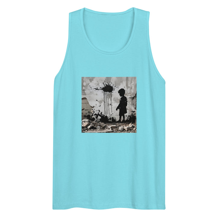 Men’s premium tank top - Palestine Wall, Mens Premium Tank Top Pacific Blue