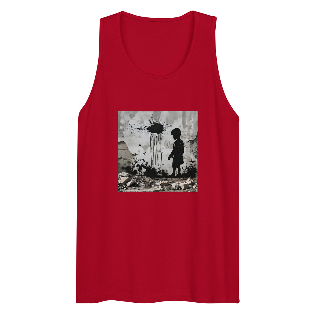 Men’s premium tank top - Palestine Wall, Mens Premium Tank Top Red