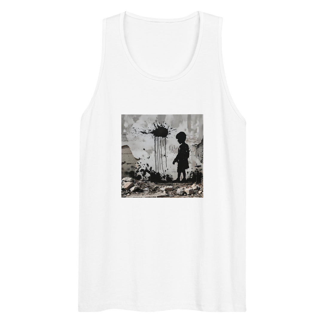 Men’s premium tank top - Palestine Wall, Mens Premium Tank Top White
