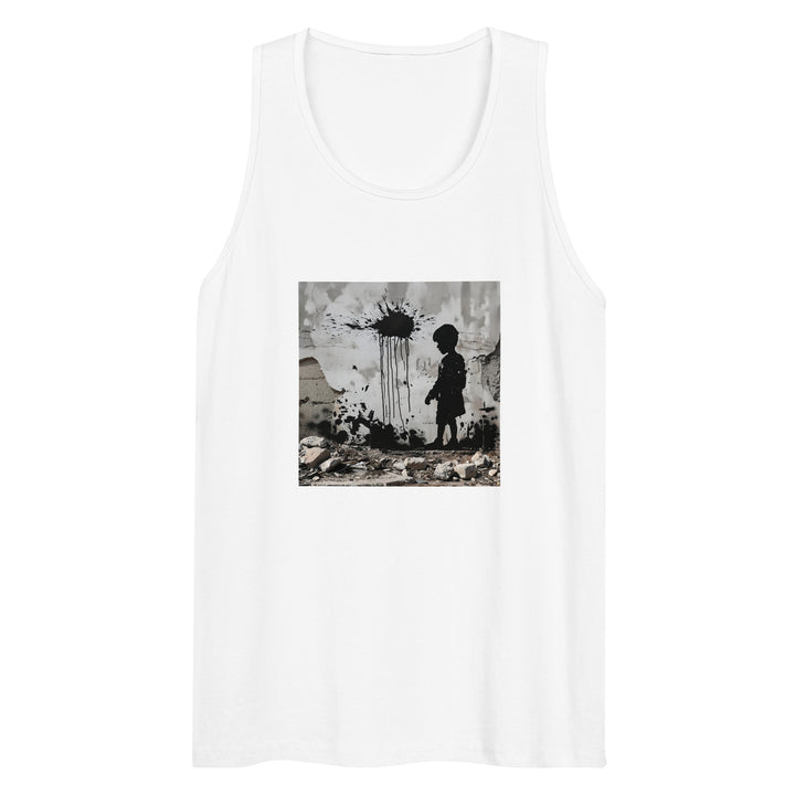 Men’s premium tank top - Palestine Wall, Mens Premium Tank Top White