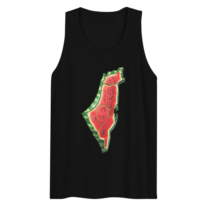 Men’s premium tank top - Palestine Watermelon, Mens Premium Tank Top Black