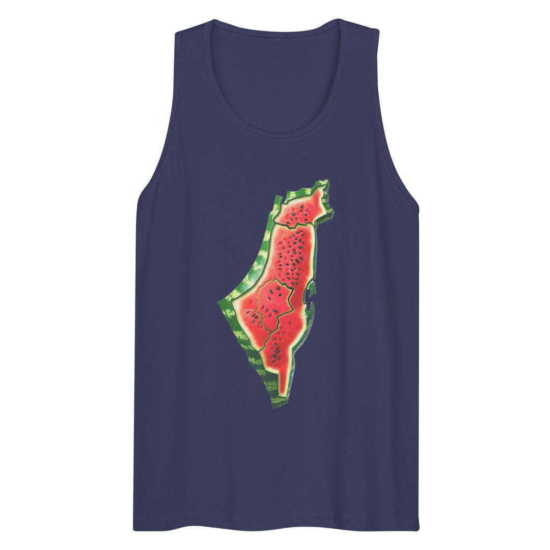 Men’s premium tank top - Palestine Watermelon, Mens Premium Tank Top Harbor Blue