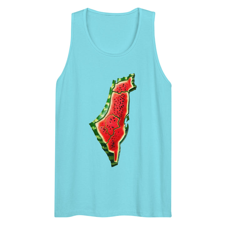 Men’s premium tank top - Palestine Watermelon, Mens Premium Tank Top Pacific Blue
