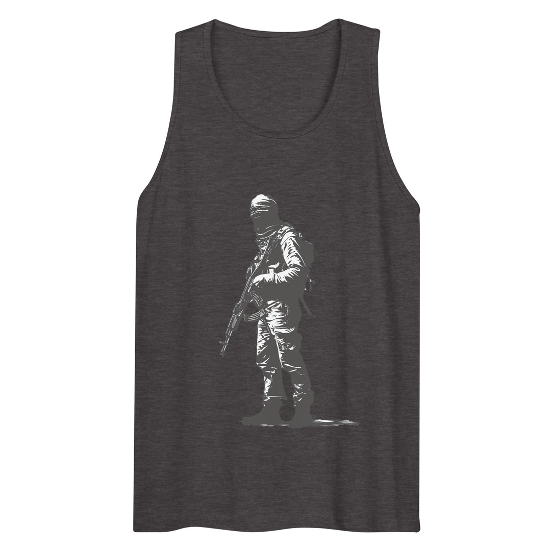 Men’s premium tank top - The Fighter, Mens Premium Tank Top Charcoal Heather