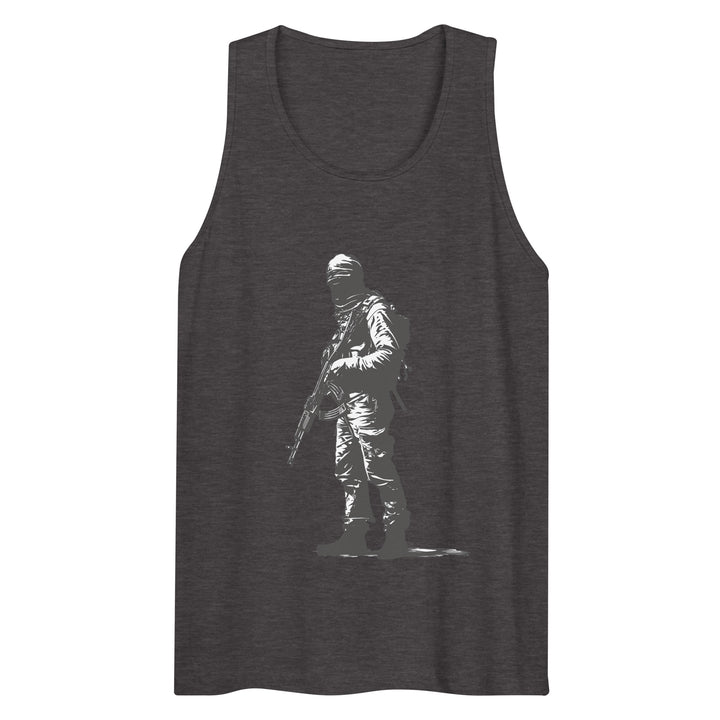 Men’s premium tank top - The Fighter, Mens Premium Tank Top Charcoal Heather