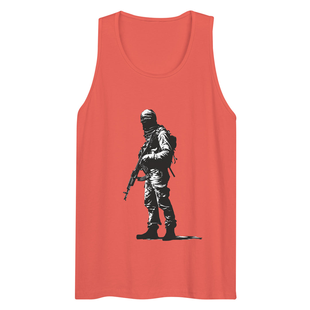 Men’s premium tank top - The Fighter, Mens Premium Tank Top Coral