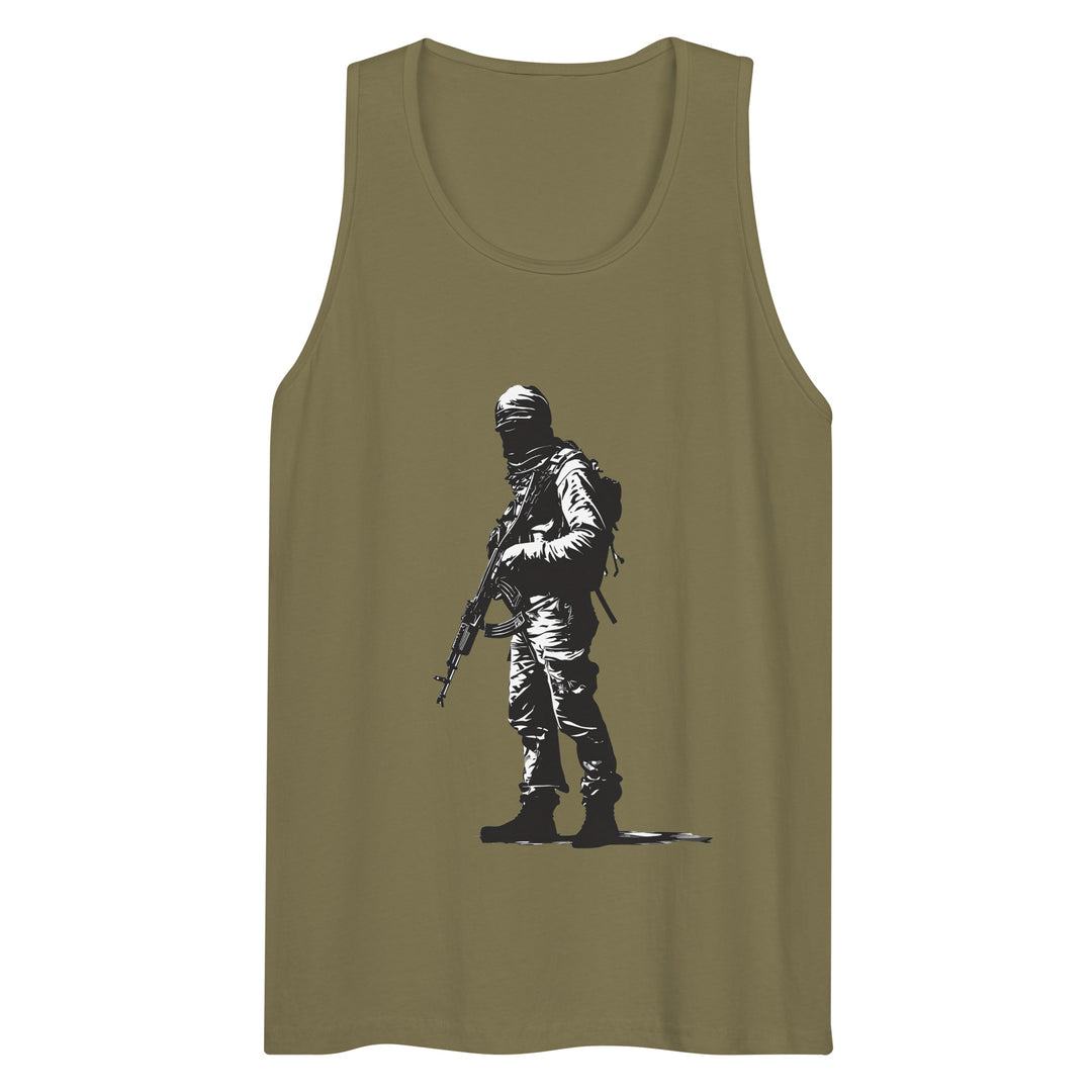 Men’s premium tank top - The Fighter, Mens Premium Tank Top Military Green
