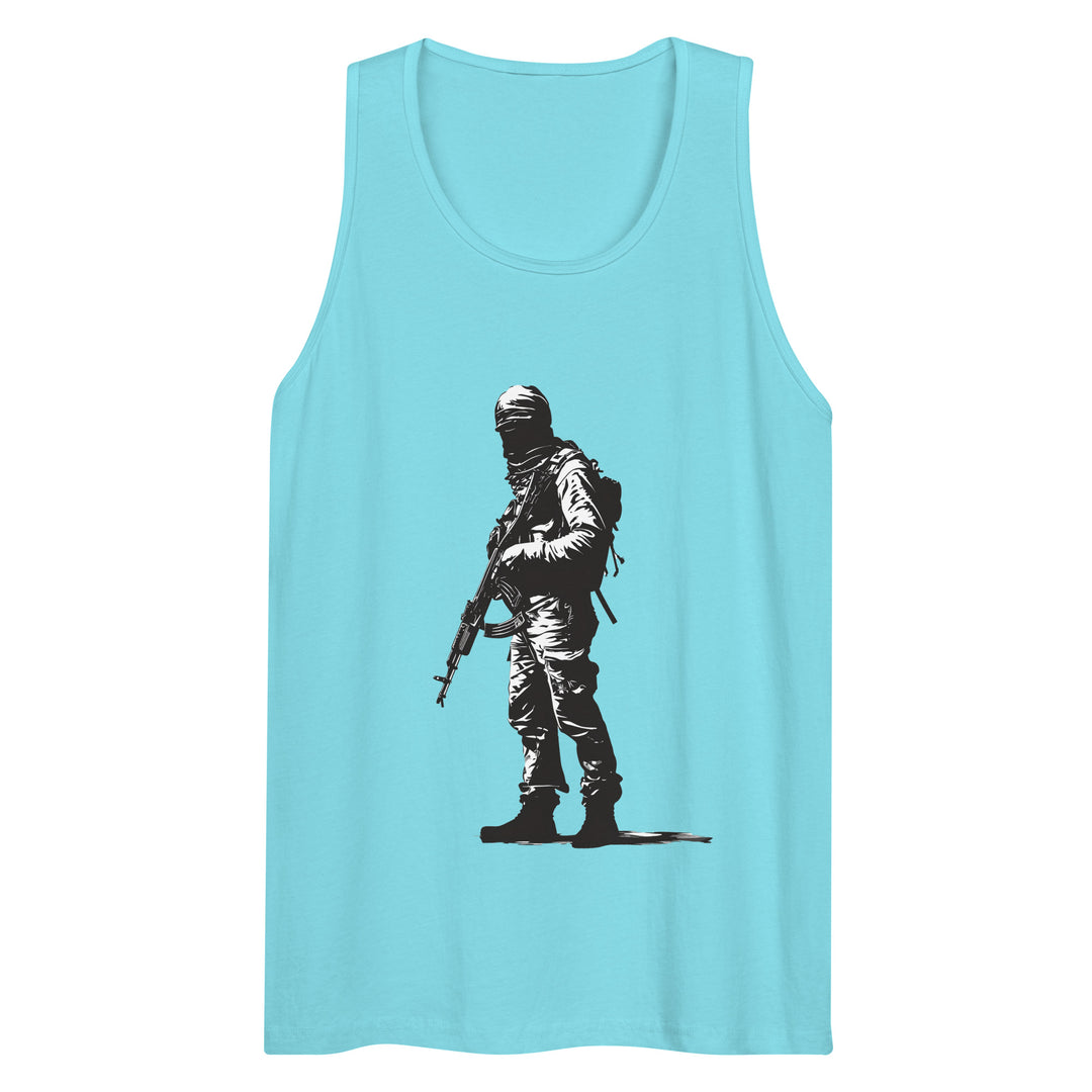Men’s premium tank top - The Fighter, Mens Premium Tank Top Pacific Blue