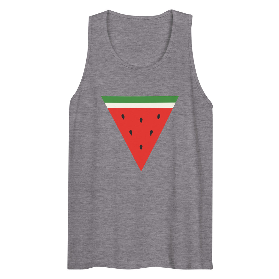 Men’s Premium Tank Top - Triangle Watermelon, Mens Premium Tank Top Athletic Heather