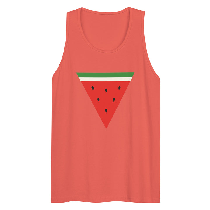 Men’s Premium Tank Top - Triangle Watermelon, Mens Premium Tank Top Coral
