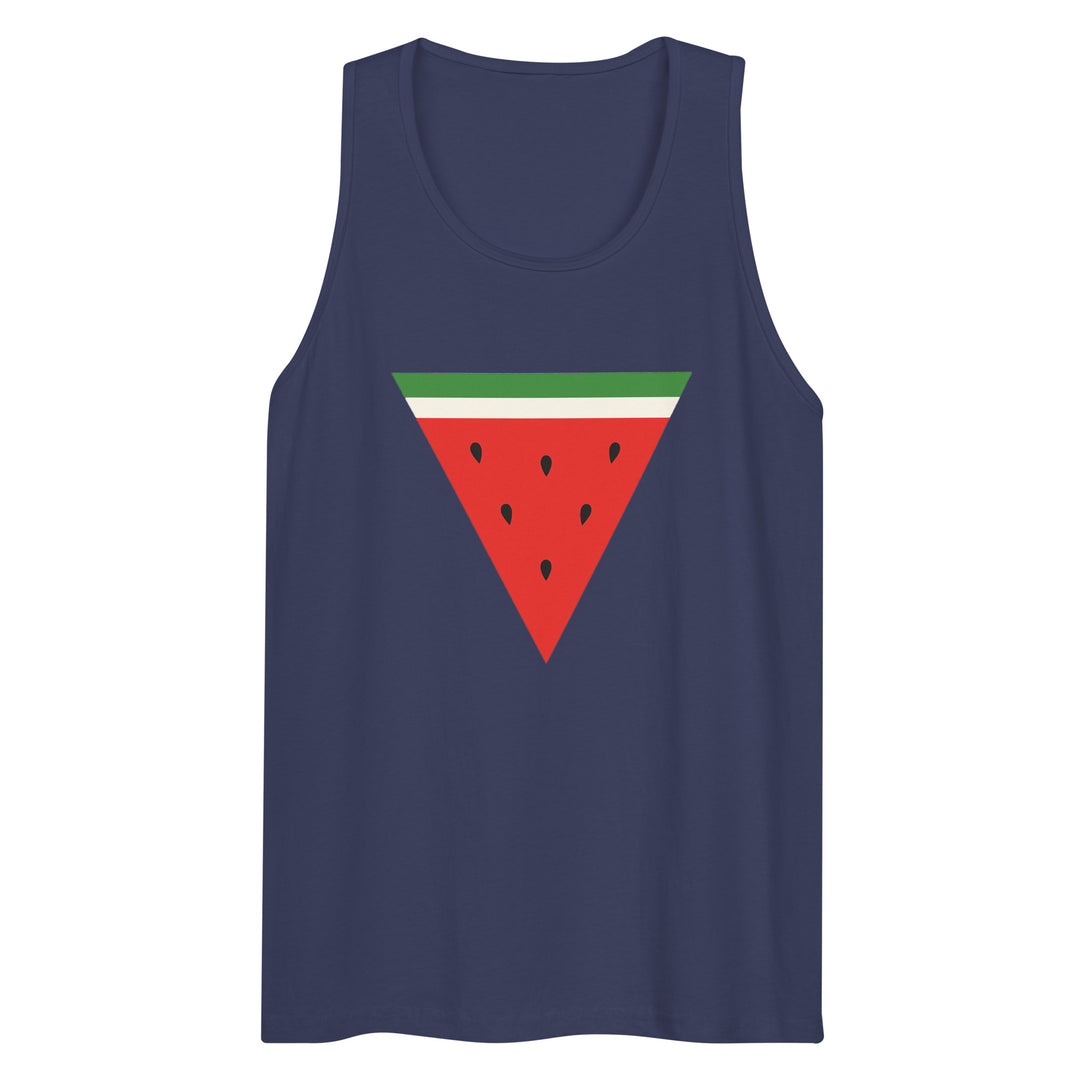 Men’s Premium Tank Top - Triangle Watermelon, Mens Premium Tank Top Harbor Blue