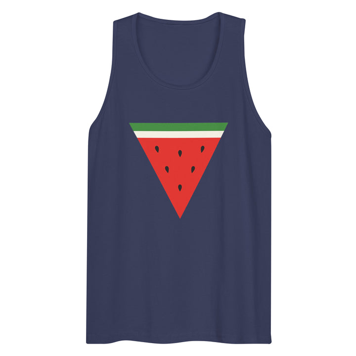 Men’s Premium Tank Top - Triangle Watermelon, Mens Premium Tank Top Harbor Blue