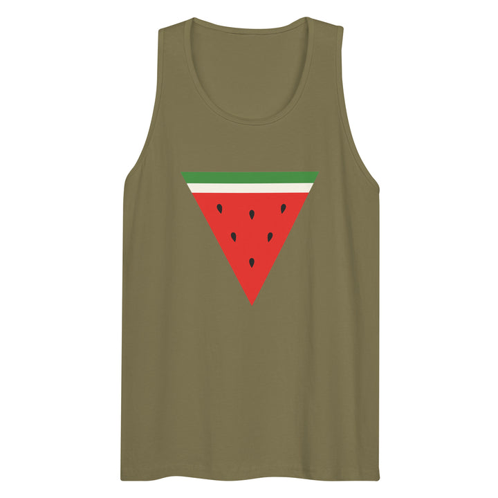 Men’s Premium Tank Top - Triangle Watermelon, Mens Premium Tank Top Military Green
