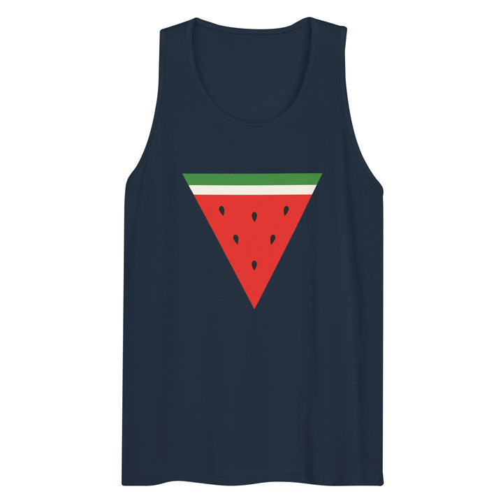 Men’s Premium Tank Top - Triangle Watermelon, Mens Premium Tank Top Navy