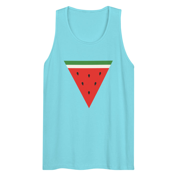 Men’s Premium Tank Top - Triangle Watermelon, Mens Premium Tank Top Pacific Blue