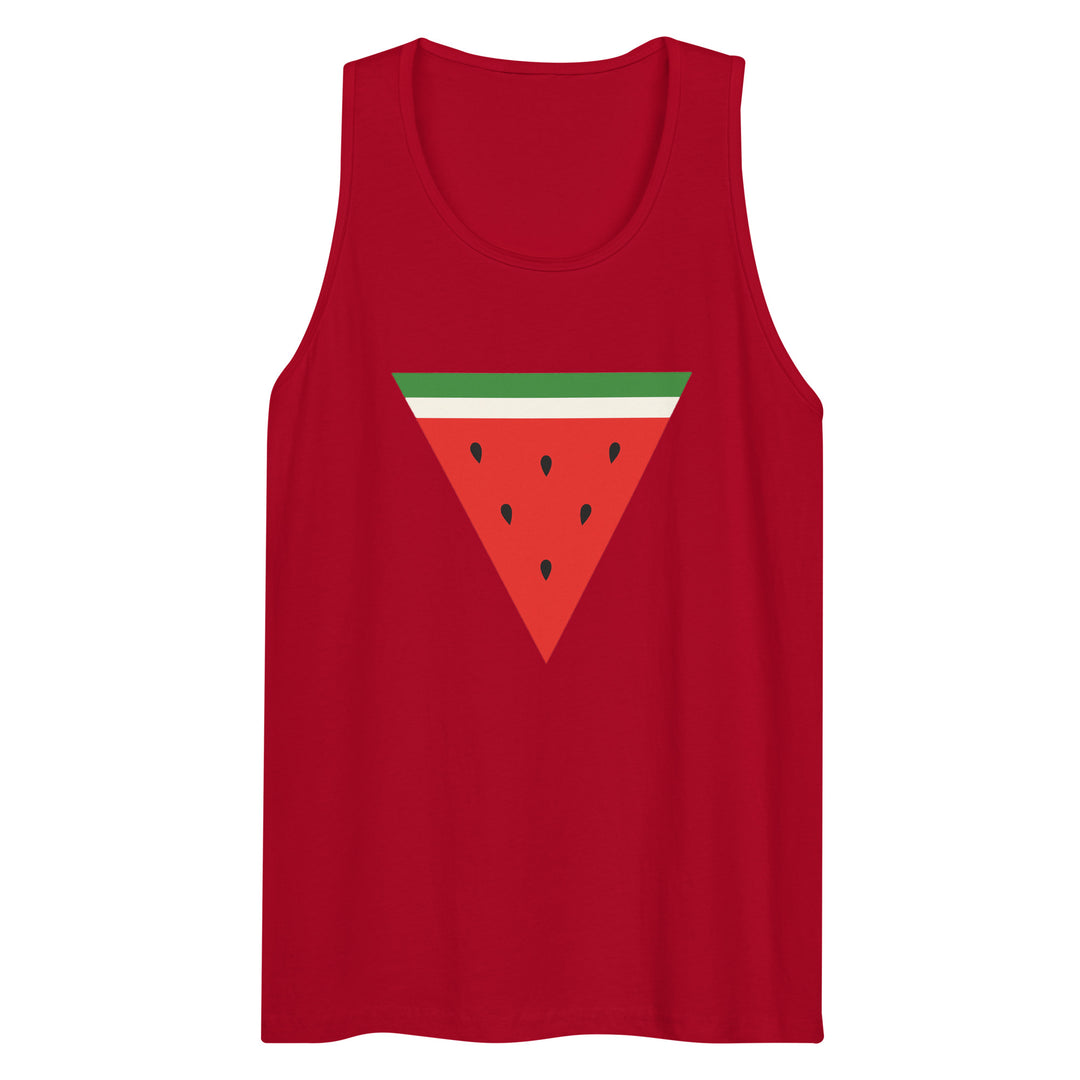 Men’s Premium Tank Top - Triangle Watermelon, Mens Premium Tank Top Red
